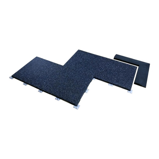 GymGear 20mm Premium Black Rubber Tile (1m x 0.5m / Grey fleck)