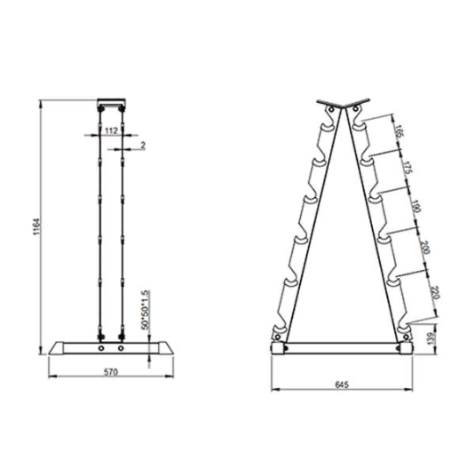GymGear A Frame Hex Dumbbell Rack