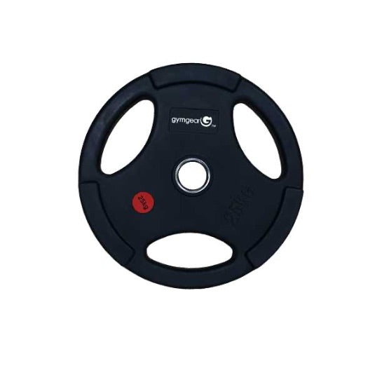 GymGear 25kg Rubber Olympic Weight Plates (Tri-Grip)