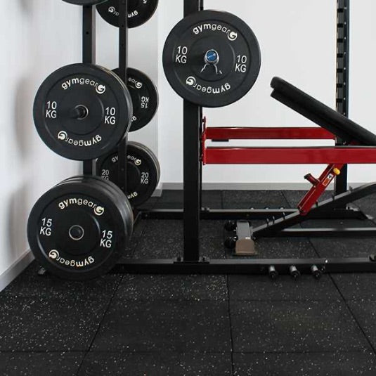 GymGear 25kg Black Bumper Plates.