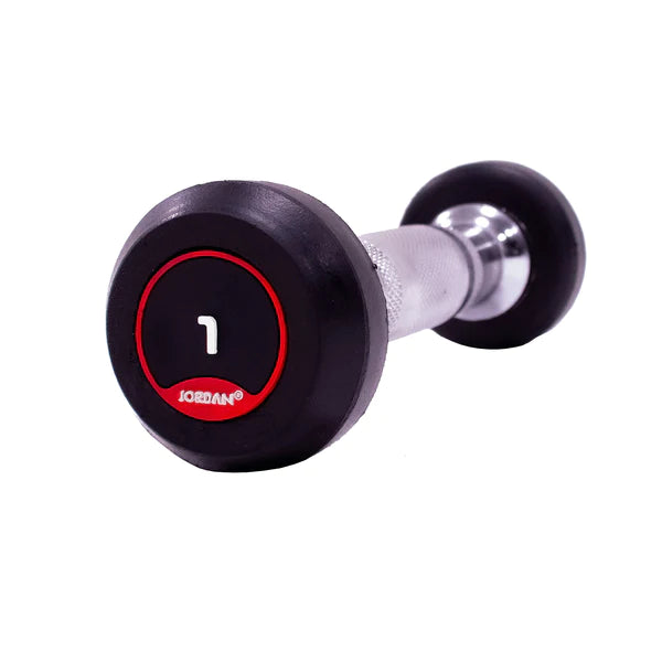 JORDAN Rubber Dumbbells - Up to 20kg (Red)