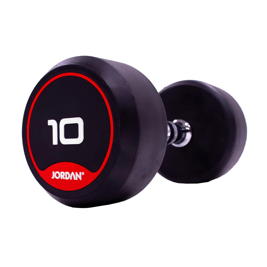 JORDAN Rubber Dumbbells - Up to 20kg (Red)