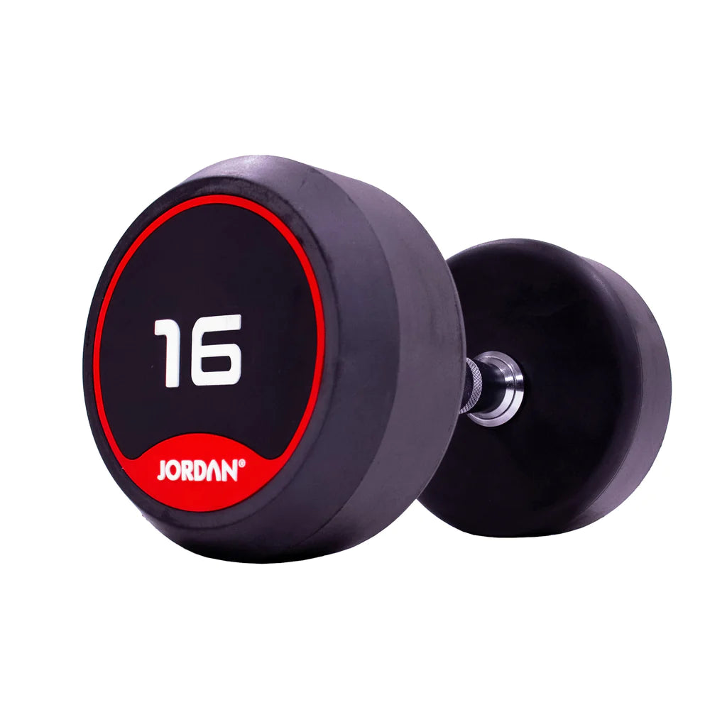 JORDAN Rubber Dumbbells - Up to 20kg (Red)