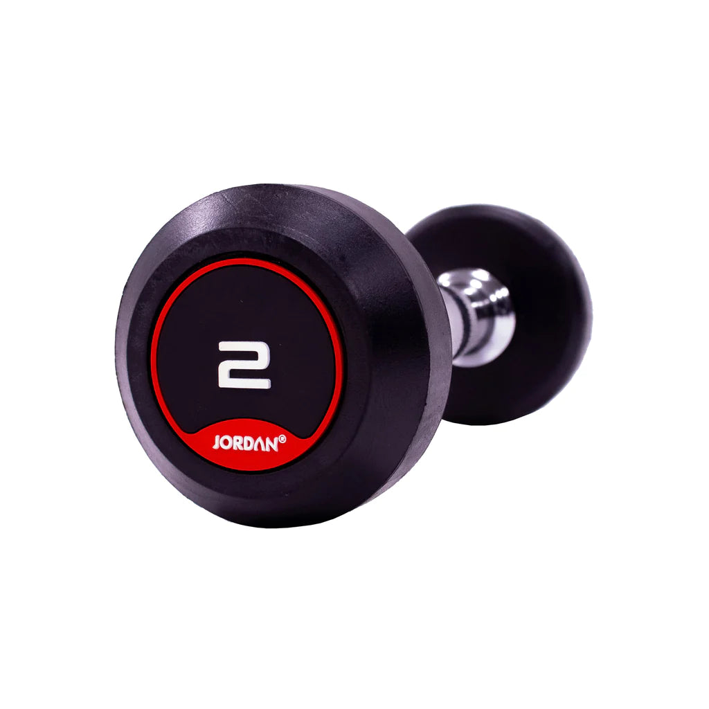 JORDAN Rubber Dumbbells - Up to 20kg (Red)