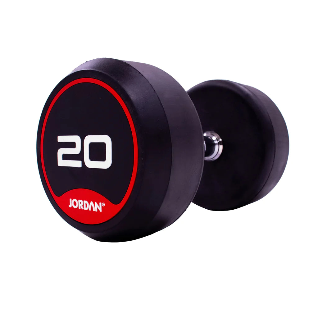JORDAN Rubber Dumbbells - Up to 20kg (Red)