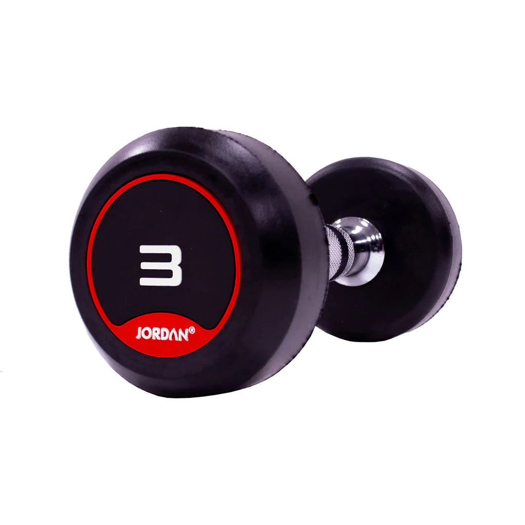 JORDAN Rubber Dumbbells - Up to 20kg (Red)