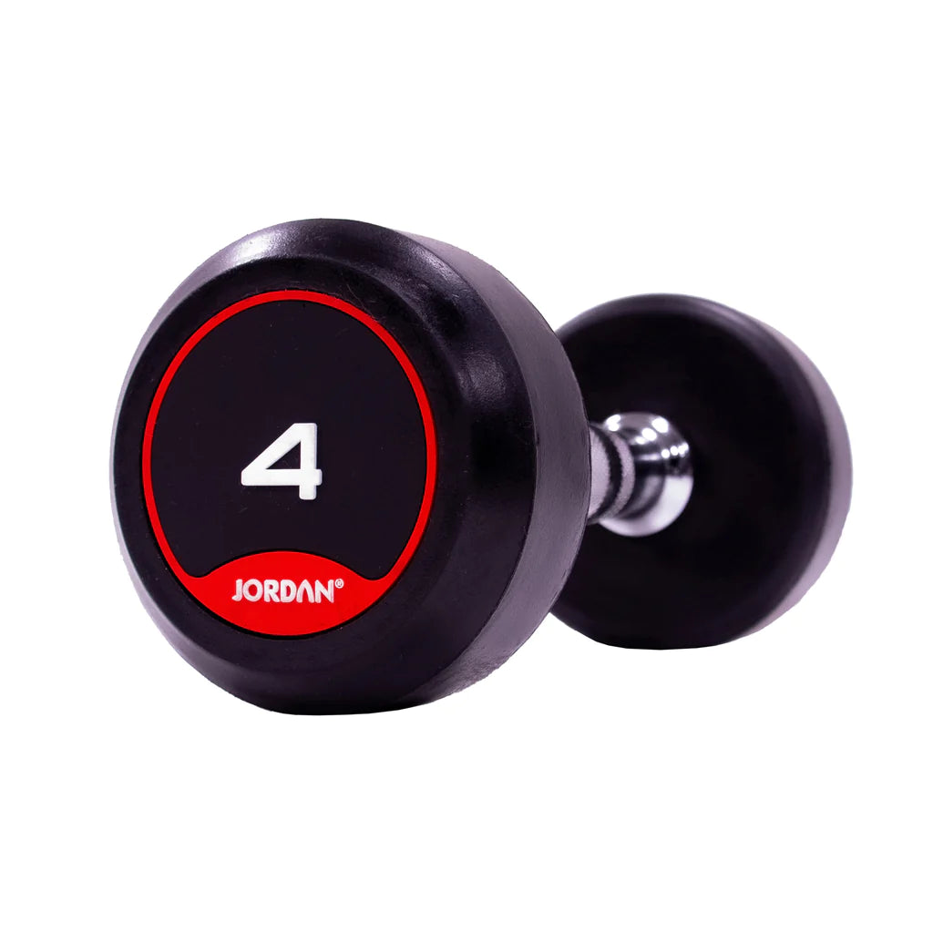 JORDAN Rubber Dumbbells - Up to 20kg (Red)