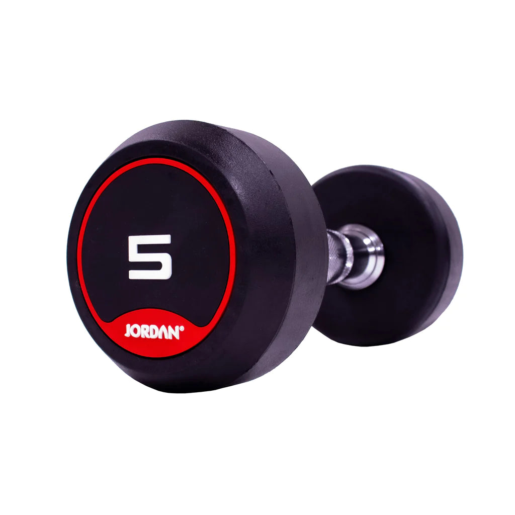 JORDAN Rubber Dumbbells - Up to 20kg (Red)
