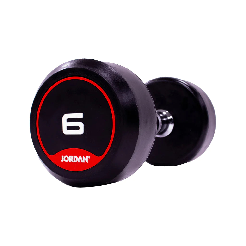 JORDAN Rubber Dumbbells - Up to 20kg (Red)