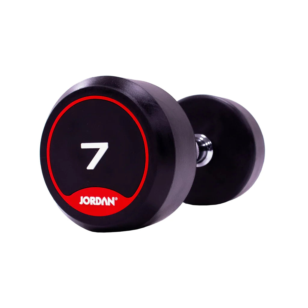JORDAN Rubber Dumbbells - Up to 20kg (Red)