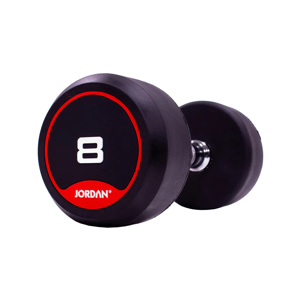 JORDAN Rubber Dumbbells - Up to 20kg (Red)