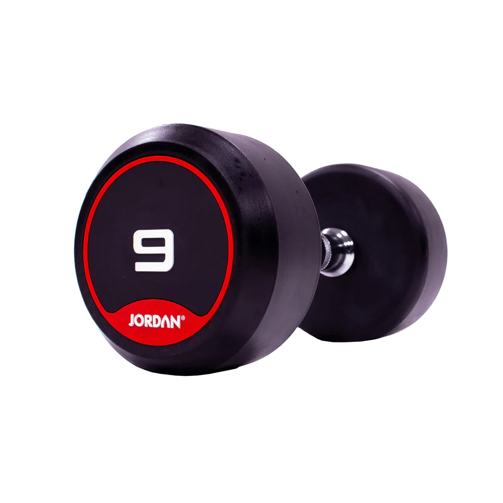 JORDAN Rubber Dumbbells - Up to 20kg (Red)