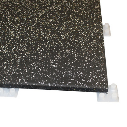 GymGear 20mm Premium Black Rubber Tile (1m x 0.5m / Grey fleck)