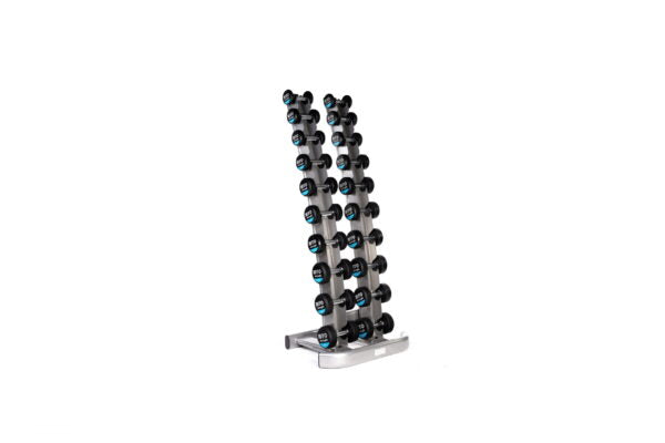 MYO Strength 1kg – 10kg Rubber Dumbbell Set with PU End Caps (1kg Increments)