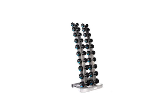 MYO Strength 1kg – 10kg Rubber Dumbbell Set with PU End Caps (1kg Increments)