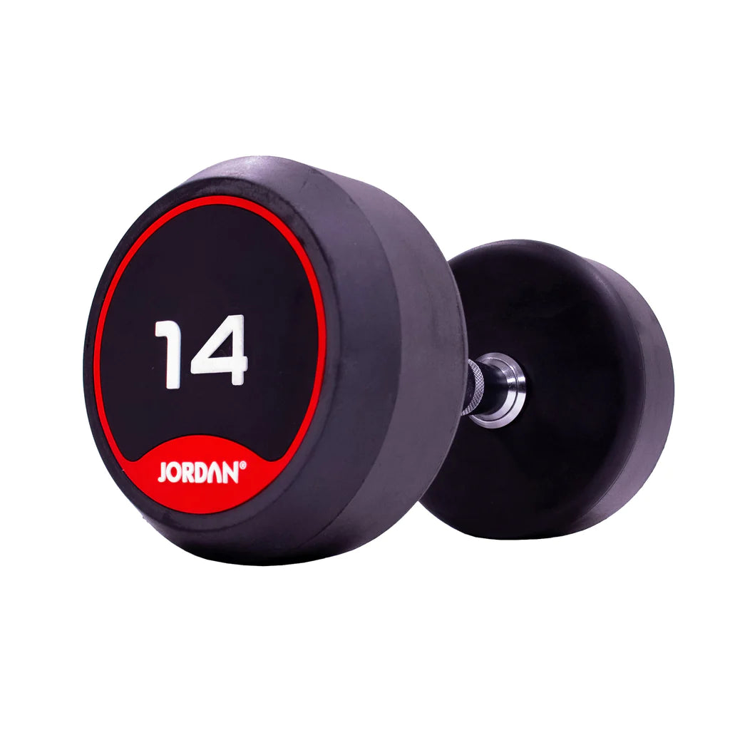 JORDAN Rubber Dumbbells - Up to 20kg (Red)